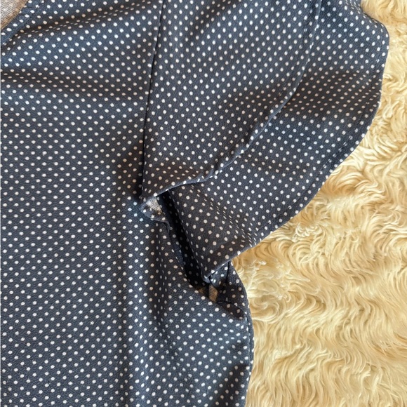 Adrianna Papell Navy Polka Dot Blouse - Picture 3 of 3